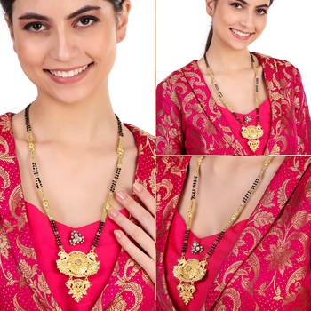 Gold zircon   mangalsutra 2