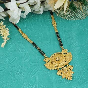 Gold zircon   mangalsutra 5