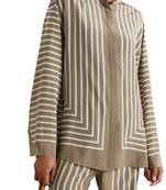 JSDC Outdoor Wear Russian Satin Striped Printed Coord Set