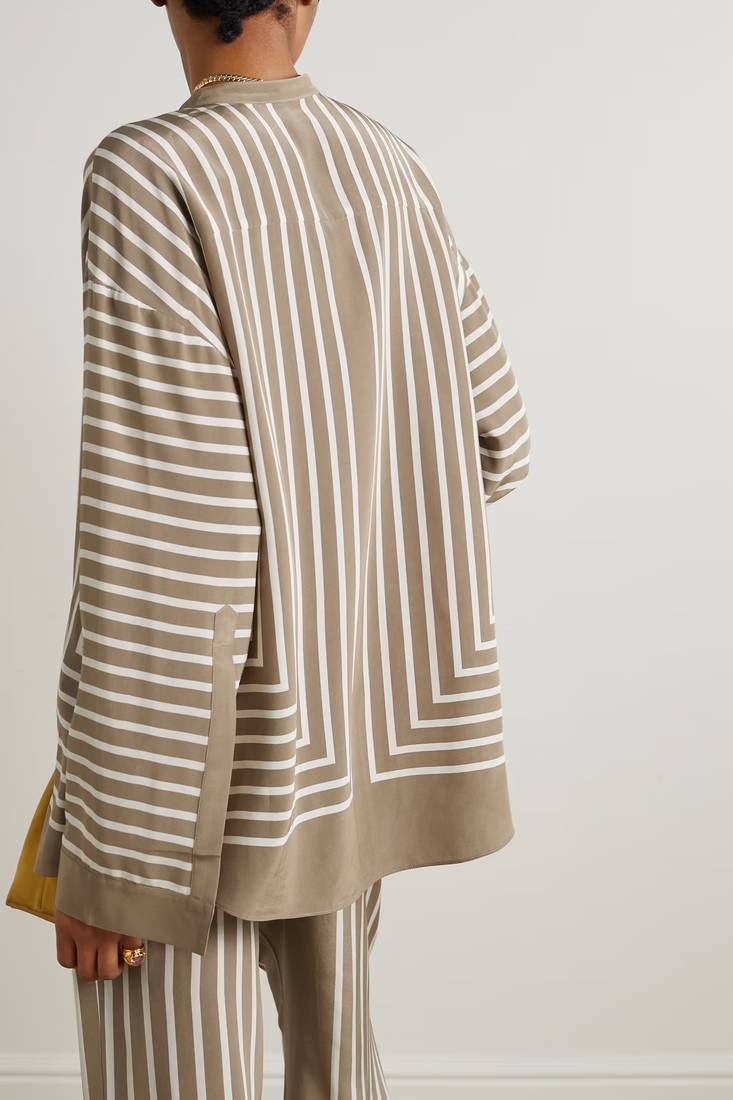 JSDC Outdoor Wear Russian Satin Striped Printed Coord Set