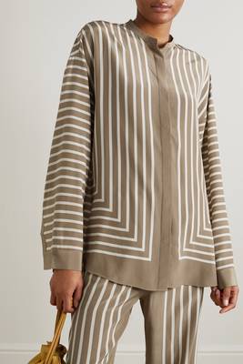 JSDC Outdoor Wear Russian Satin Striped Printed Coord Set 3