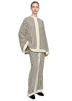 JSDC Office Wear Striped Printed Shirt Style Top And Plazzo 1