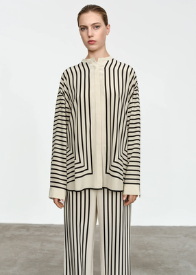 JSDC Office Wear Striped Printed Shirt Style Top And Plazzo 3