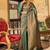 Green Ananta Silk Blend Peshwai Style zari Border saree with Blouse
