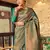 Green Ananta Silk Blend Peshwai Style zari Border saree with Blouse