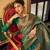 Green Ananta Silk Blend Peshwai Style zari Border saree with Blouse