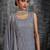 GREY MIRROR ZARKAN ZARI & THREAD EMBROIDERED GEORGETTE STITCH SHARARA SUIT WITH DUPATTA