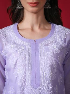 Peach embroidered cotton chikankari-kurtis 5
