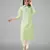 Green plain cotton cotton-kurtis