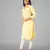 Yellow plain cotton cotton-kurtis