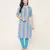 Blue plain cotton cotton-kurtis