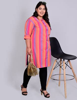 Pink plain cotton cotton-kurtis 5