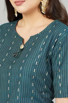Blue woven cotton cotton-kurtis