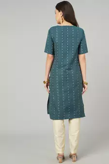 Blue woven cotton cotton-kurtis