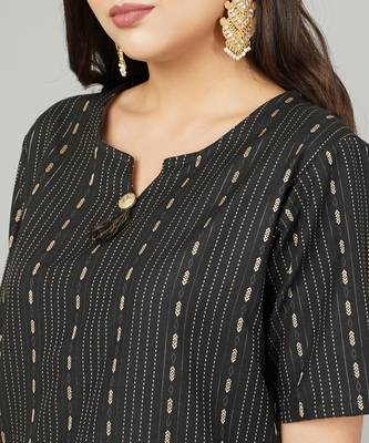 Black woven cotton cotton-kurtis 2