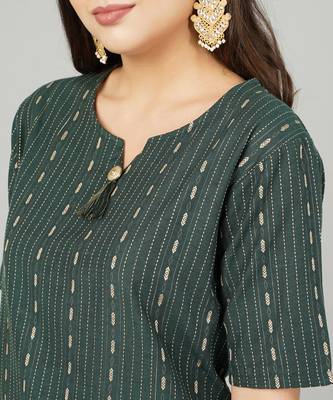 Green woven cotton cotton-kurtis 2