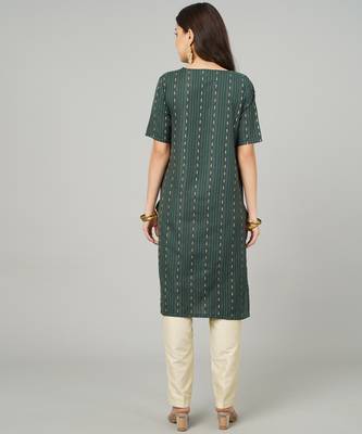 Green woven cotton cotton-kurtis 3
