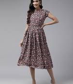 Black printed crepe short-dresses