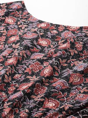 Black printed crepe short-dresses 2