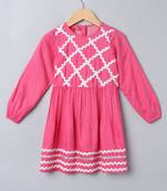 Three Pcs Suit For Girls In Rayon Fabric With Lacework