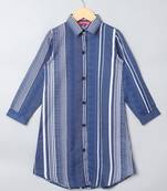 Long Tunic For Girls With Shirt Collar In Crepe Fabric