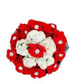 DIAN Red & White Full Bun Juda Maker Flower Gajra Hair Accessories, Artificial Juda Hair Accessories