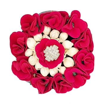 DIAN Pink & White Full Bun Juda Maker Flower Gajra Hair Accessories, Artificial Juda Hair Accessories 1