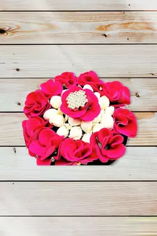DIAN Pink & White Full Bun Juda Maker Flower Gajra Hair Accessories, Artificial Juda Hair Accessories