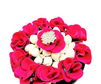 DIAN Pink & White Full Bun Juda Maker Flower Gajra Hair Accessories, Artificial Juda Hair Accessories 4