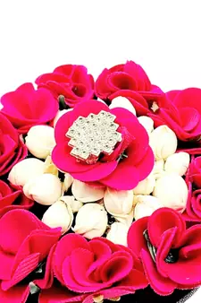 DIAN Pink & White Full Bun Juda Maker Flower Gajra Hair Accessories, Artificial Juda Hair Accessories