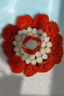 DIAN Orange & White Full Bun Juda Maker Flower Gajra Hair Accessories, Artificial Juda Hair Accessories