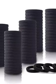 DIAN Pack of 10 Black Hair Rubber Bands, Ponytail Holders, Hair Accessories for Women