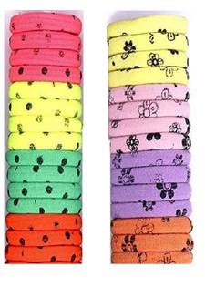 DIAN Assorted Pack of 30 Print Assorted Hair Rubber Bands, Hair Accessories for Women