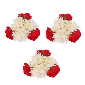 DIAN Pack of 3 Artificial Gajra Hair Accessories Rubber Band for Women 1