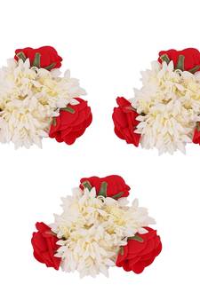 DIAN Pack of 3 Artificial Gajra Hair Accessories Rubber Band for Women