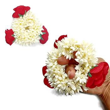 DIAN Pack of 3 Artificial Gajra Hair Accessories Rubber Band for Women 3