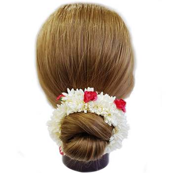 DIAN Pack of 3 Artificial Gajra Hair Accessories Rubber Band for Women 4