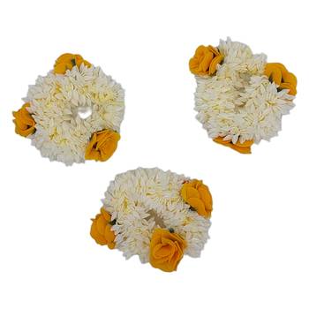 DIAN Pack of 3 Artificial Gajra Hair Accessories Rubber Band for Women 1