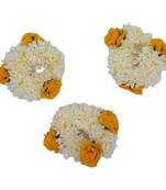 DIAN Pack of 3 Artificial Gajra Hair Accessories Rubber Band for Women