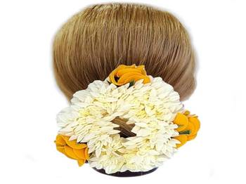 DIAN Pack of 3 Artificial Gajra Hair Accessories Rubber Band for Women 4