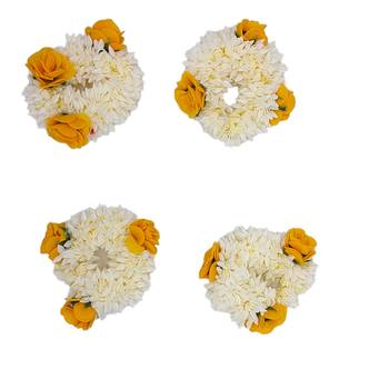 DIAN Pack of 4 Artificial Gajra Hair Accessories Rubber Band for Women 1