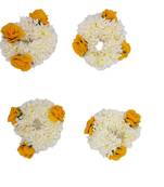 DIAN Pack of 4 Artificial Gajra Hair Accessories Rubber Band for Women