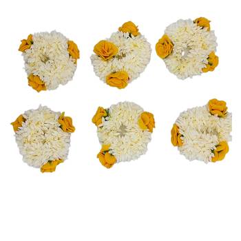 DIAN Pack of 6 Artificial Gajra Hair Accessories Rubber Band for Women 1
