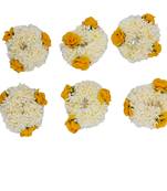 DIAN Pack of 6 Artificial Gajra Hair Accessories Rubber Band for Women