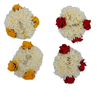 DIAN Pack of 4 Artificial Gajra Hair Accessories Rubber Band for Women 1