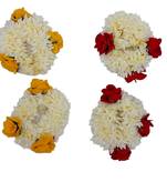 DIAN Pack of 4 Artificial Gajra Hair Accessories Rubber Band for Women