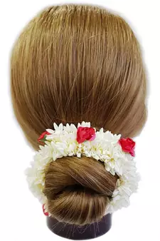DIAN Pack of 4 Artificial Gajra Hair Accessories Rubber Band for Women