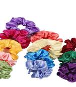 DIAN Assorted Pack of 12 Satin Solid Hair Scrunchies, Hair Accessories for Women, Teens and Girl