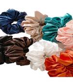 DIAN Assorted Pack of 8 Satin Solid Hair Scrunchies, Hair Accessories for Women, Teens and Girl