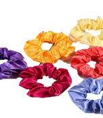 DIAN Assorted Pack of 6 Satin Solid Hair Scrunchies, Hair Accessories for Women, Teens and Girl